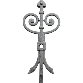 Ancrage mural noir en fonte - 50 cm - matériau de construction historique