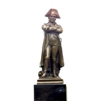 Napoleon - op voet van marmer - brons beeld - 30 cm
