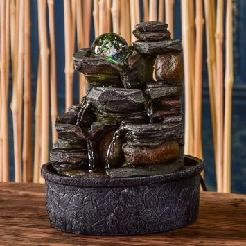 Fonte de Água ZEN'LIGHT Zen Terai (Castanho - 21x17x25 cm - Resina