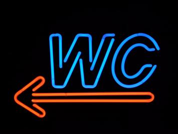 Neon <-- WC - 50 cm - Blau mit Rot
