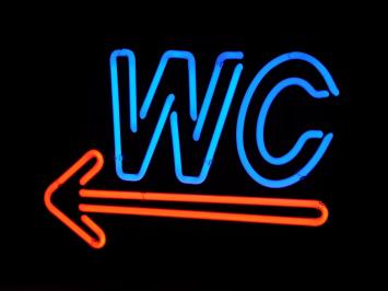 Neon <-- WC - 50 cm - Blau mit Rot