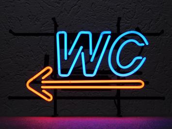 Neon <-- WC - 50 cm - Blau mit Rot
