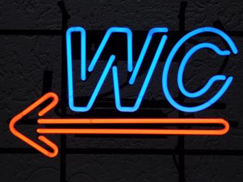 Neon <-- WC - 50 cm - Blau mit Rot