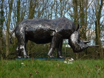 Rhinocéros 'Aitan' - fait main en Afrique - métal - unique