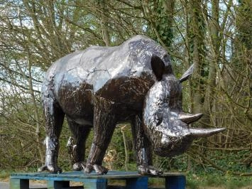 Rhinocéros 'Aitan' - fait main en Afrique - métal - unique