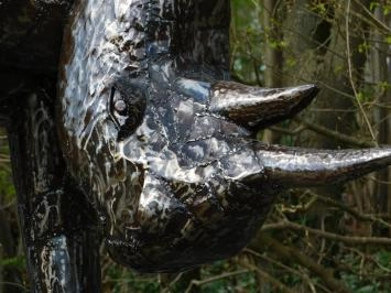 Rhinocéros 'Aitan' - fait main en Afrique - métal - unique
