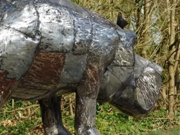 Hippopotame en métal « Akua » – Artisanat africain – 190 cm