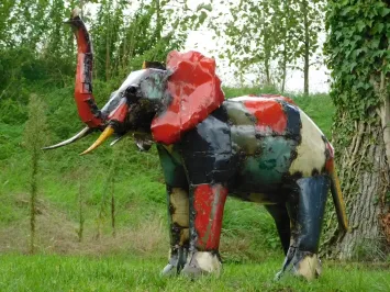 Elefant 'Kwame' – Metall – 100 cm – Afrikanische Kunst