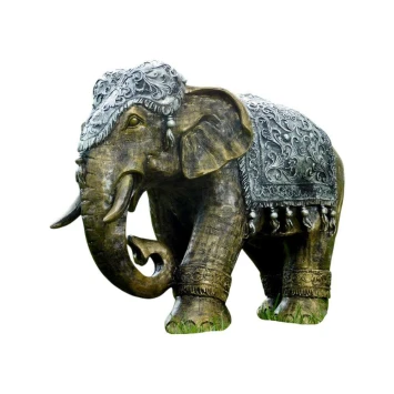 Olifant beeld – Indiase stijl – goud / zilver – 60 cm