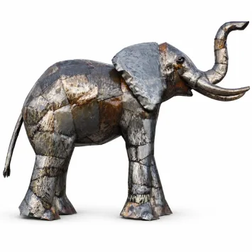 Metalen olifant 'Jamar' – 225 cm – levensgroot – uit Afrika