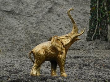 Beeldje olifant, goud, aluminium beeld / dierenbeeld
