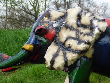 Olifant beeld – metaal – handgemaakt – in kleur – 110 x 210 cm