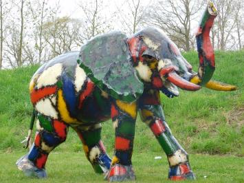 Éléphant – sculpture en métal – fait main – 135 x 180 cm