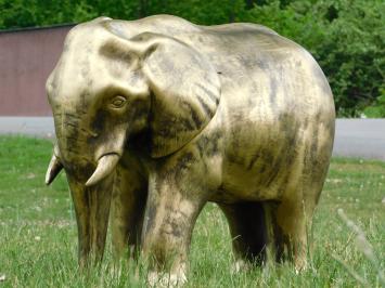 Beeld olifant, tuinbeeld, goud kleurig
