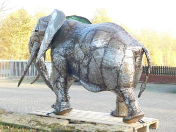 Realistisches Statue eines Elefanten, Gartenbild Elefant, Metall