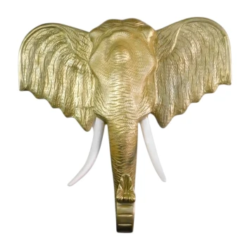 Olifantenkop XXL wandornament – lichtgoud – polystone