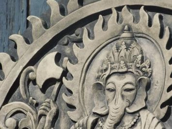 Ganesh - ornement en pierre - 70 cm - gris/noir - en détail