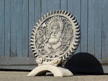Ganesh - ornement en pierre - 70 cm - gris/noir - en détail