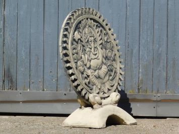 Ganesh - ornement en pierre - 70 cm - gris/noir - en détail