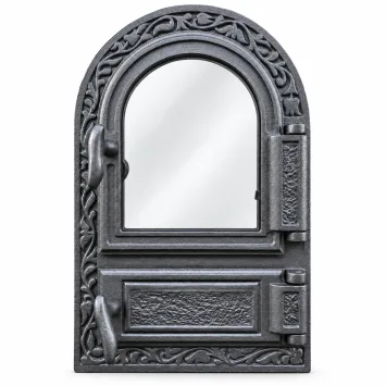 Ovendeur - kacheldeur - ijzer met glas - 48.5 x 32.5 cm