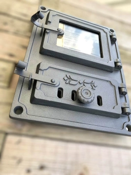 Backofentür - rechteckige Herdtür - aus Eisen und Glas