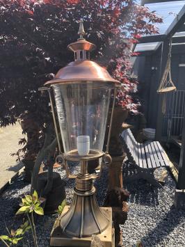 Stehende Messing-/Kupferlampe, Lampe auf Fuß, für draußen, auf Stange