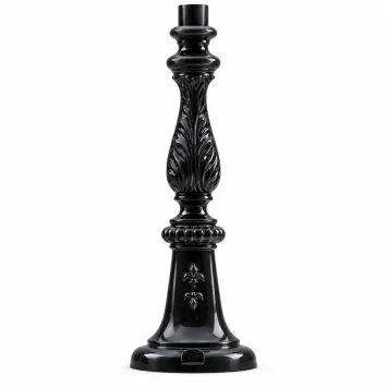 Zwarte of groene sokkelpaal met Franse lelie – aluminium – 53 cm