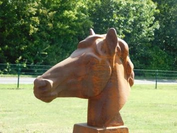 Tête de cheval - statue en fonte - 59 cm - non traitée