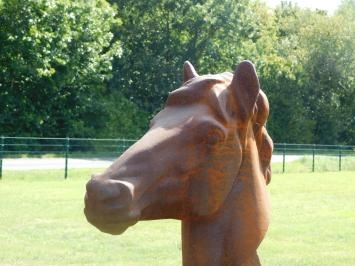 Tête de cheval - statue en fonte - 59 cm - non traitée