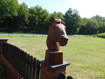Tête de cheval - statue en fonte - 59 cm - non traitée