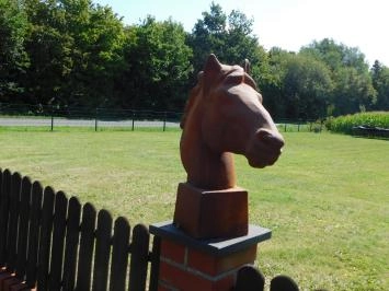 Tête de cheval - statue en fonte - 59 cm - non traitée