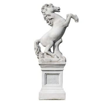 Paard op sokkel - stenen dierenbeeld - 160 cm - klassiek
