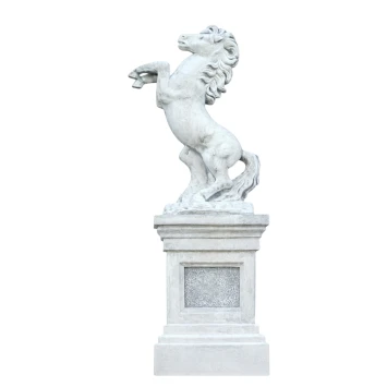 Paard - op sokkel - stenen dierenbeeld - 140 cm - klassiek