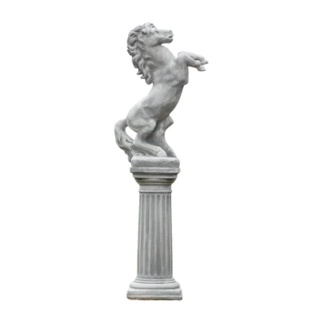 Paard op sokkel - tuinbeeld steen - 150 cm - klassiek