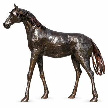 Paard 'Duante' - handgemaakt uit Afrika - zwart met goud