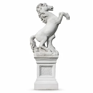 Paard op sokkel - stenen dierenbeeld - 160 cm - klassiek