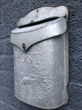 Boîte aux lettres, boîte aux lettres murale, zinc, vintage, boîte aux lettres murale