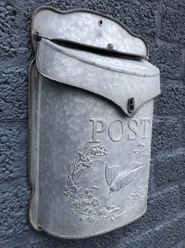 Boîte aux lettres, boîte aux lettres murale, zinc, vintage, boîte aux lettres murale