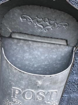 Boîte aux lettres, boîte aux lettres murale, zinc, vintage, boîte aux lettres murale