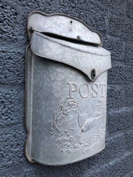 Boîte aux lettres, boîte aux lettres murale, zinc, vintage, boîte aux lettres murale