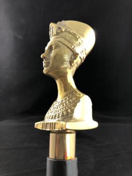 Spazierstock, mit Messingkopf eines Pharaos