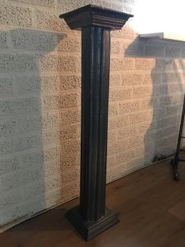 Zuil - houten pilaar - 99 cm - Grieks/Romeinse stijl - grijs