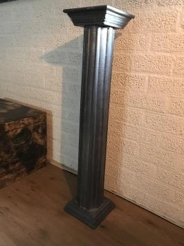 Zuil - houten pilaar - 99 cm - Grieks/Romeinse stijl - grijs
