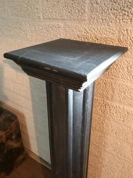 Zuil - houten pilaar - 99 cm - Grieks/Romeinse stijl - grijs
