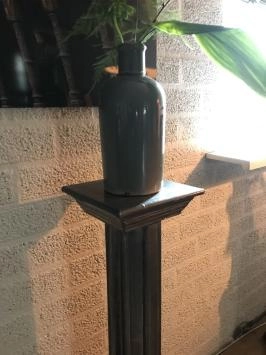 Zuil - houten pilaar - 99 cm - Grieks/Romeinse stijl - grijs