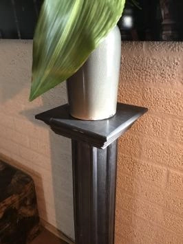 Zuil - houten pilaar - 99 cm - Grieks/Romeinse stijl - grijs