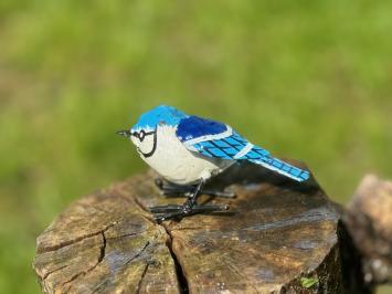 Blauwe gaai, vogel beeldje in kleur, ijzer