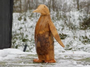 Statue Pingouin, Teck, Sculpture en bois