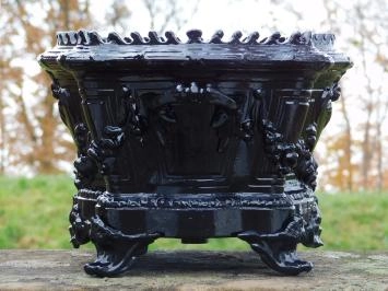 Plantenbak Art Nouveau - 55 cm - alumunium - zwart