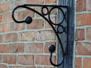 Jeu de 2 supports d'étagères - supports d'angle - noir rustique - fer